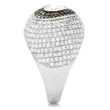Load image into Gallery viewer, TS022 - Rhodium + Ruthenium 925 Sterling Silver Ring with AAA Grade CZ  in Brown
