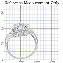 Load image into Gallery viewer, TS031 - Rhodium 925 Sterling Silver Ring with AAA Grade CZ  in Brown