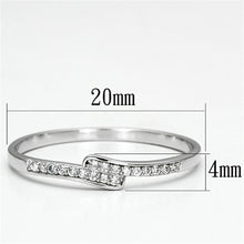 Load image into Gallery viewer, TS077 - Rhodium 925 Sterling Silver Ring with AAA Grade CZ  in Clear