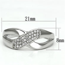 Load image into Gallery viewer, TS090 - Rhodium 925 Sterling Silver Ring with AAA Grade CZ  in Clear