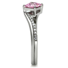 Load image into Gallery viewer, TS100 - Rhodium 925 Sterling Silver Ring with AAA Grade CZ  in Rose