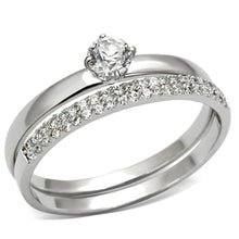 Load image into Gallery viewer, TS110 - Rhodium 925 Sterling Silver Ring with AAA Grade CZ  in Clear