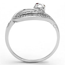 Load image into Gallery viewer, TS123 - Rhodium 925 Sterling Silver Ring with AAA Grade CZ  in Ruby