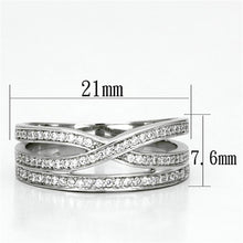 Load image into Gallery viewer, TS131 - Rhodium 925 Sterling Silver Ring with AAA Grade CZ  in Clear