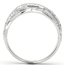 Load image into Gallery viewer, TS134 - Rhodium 925 Sterling Silver Ring with AAA Grade CZ  in Clear