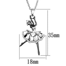 Load image into Gallery viewer, TS164 - Rhodium + Ruthenium 925 Sterling Silver Chain Pendant with AAA Grade CZ  in Clear