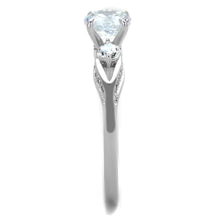 Load image into Gallery viewer, TS189 - Rhodium 925 Sterling Silver Ring with AAA Grade CZ  in Clear