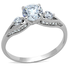 Load image into Gallery viewer, TS189 - Rhodium 925 Sterling Silver Ring with AAA Grade CZ  in Clear