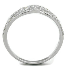 Load image into Gallery viewer, TS201 - Rhodium 925 Sterling Silver Ring with AAA Grade CZ  in Clear