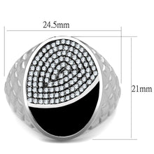 Load image into Gallery viewer, TS216 - Rhodium 925 Sterling Silver Ring with AAA Grade CZ  in Clear