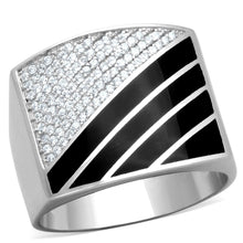 Load image into Gallery viewer, TS227 - Rhodium 925 Sterling Silver Ring with AAA Grade CZ  in Clear