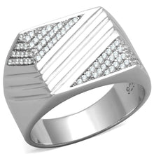 Load image into Gallery viewer, TS230 - Rhodium 925 Sterling Silver Ring with AAA Grade CZ  in Clear