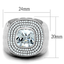 Load image into Gallery viewer, TS231 - Rhodium 925 Sterling Silver Ring with AAA Grade CZ  in Clear