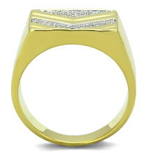 Load image into Gallery viewer, TS234 - Gold+Rhodium 925 Sterling Silver Ring with AAA Grade CZ  in Clear