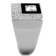 Load image into Gallery viewer, TS242 - Rhodium 925 Sterling Silver Ring with AAA Grade CZ  in Clear