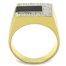 Load image into Gallery viewer, TS245 - Gold+Rhodium 925 Sterling Silver Ring with AAA Grade CZ  in Clear