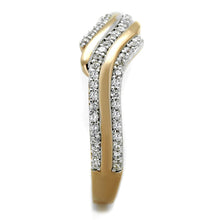 Load image into Gallery viewer, TS277 - Rose Gold + Rhodium 925 Sterling Silver Ring with AAA Grade CZ  in Clear