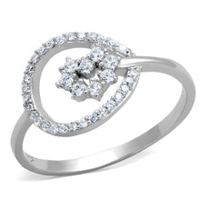 Load image into Gallery viewer, TS307 - Rhodium 925 Sterling Silver Ring with AAA Grade CZ  in Clear
