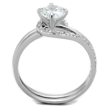 Load image into Gallery viewer, TS336 - Rhodium 925 Sterling Silver Ring with AAA Grade CZ  in Clear