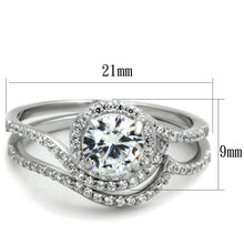 Load image into Gallery viewer, TS351 - Rhodium 925 Sterling Silver Ring with AAA Grade CZ  in Clear