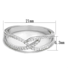 Load image into Gallery viewer, TS365 - Rhodium 925 Sterling Silver Ring with AAA Grade CZ  in Clear