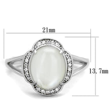 Load image into Gallery viewer, TS393 - Rhodium 925 Sterling Silver Ring with Semi-Precious Moon Stone in Clear