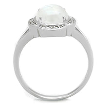 Load image into Gallery viewer, TS393 - Rhodium 925 Sterling Silver Ring with Semi-Precious Moon Stone in Clear