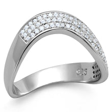 Load image into Gallery viewer, TS402 - Rhodium 925 Sterling Silver Ring with AAA Grade CZ  in Clear