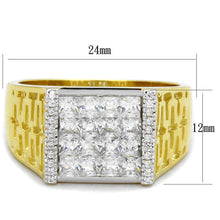 Load image into Gallery viewer, TS412 - Gold+Rhodium 925 Sterling Silver Ring with AAA Grade CZ  in Clear