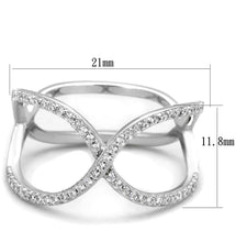 Load image into Gallery viewer, TS427 - Rhodium 925 Sterling Silver Ring with AAA Grade CZ  in Clear