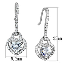 Load image into Gallery viewer, TS439 - Rhodium 925 Sterling Silver Earrings with AAA Grade CZ  in Clear