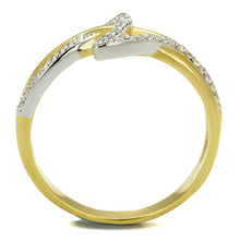 Load image into Gallery viewer, TS461 - Gold+Rhodium 925 Sterling Silver Ring with AAA Grade CZ  in Clear