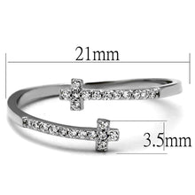 Load image into Gallery viewer, TS463 - Rhodium 925 Sterling Silver Ring with AAA Grade CZ  in Clear