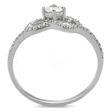 Load image into Gallery viewer, TS485 - Rhodium 925 Sterling Silver Ring with AAA Grade CZ  in Clear