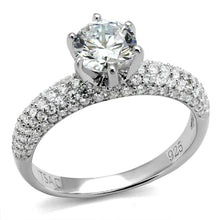 Load image into Gallery viewer, TS521 - Rhodium 925 Sterling Silver Ring with AAA Grade CZ  in Clear