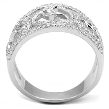 Load image into Gallery viewer, TS573 - Rhodium 925 Sterling Silver Ring with AAA Grade CZ  in Clear