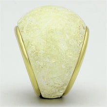 Load image into Gallery viewer, VL109 - IP Gold(Ion Plating) Stainless Steel Ring with Synthetic Synthetic Stone in Citrine Yellow