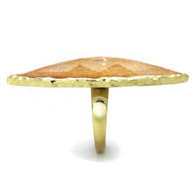 Load image into Gallery viewer, VL120 - IP Gold(Ion Plating) Stainless Steel Ring with Synthetic Synthetic Stone in Orange