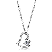 Load image into Gallery viewer, DA084 - High polished (no plating) Stainless Steel Chain Pendant with AAA Grade CZ  in Clear