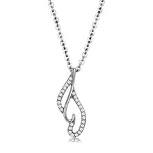 Load image into Gallery viewer, DA089 - High polished (no plating) Stainless Steel Chain Pendant with AAA Grade CZ  in Clear
