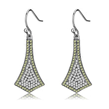 Load image into Gallery viewer, DA174 - High polished (no plating) Stainless Steel Earrings with AAA Grade CZ  in Topaz