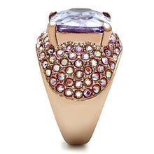 Load image into Gallery viewer, GL230 - IP Rose Gold(Ion Plating) Brass Ring with AAA Grade CZ  in Light Amethyst