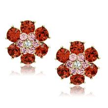 Load image into Gallery viewer, GL252 - IP Gold(Ion Plating) Brass Earrings with Top Grade Crystal  in Multi Color