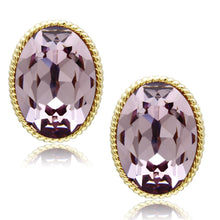 Load image into Gallery viewer, GL258 - IP Gold(Ion Plating) Brass Earrings with Top Grade Crystal  in Light Amethyst