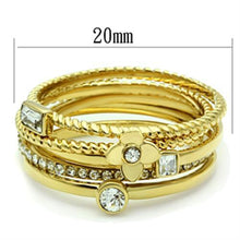 Load image into Gallery viewer, GL322 - IP Gold(Ion Plating) Brass Ring with Top Grade Crystal  in Clear