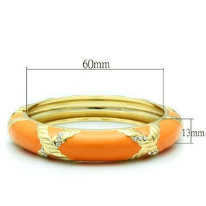 LO1956 - Gold White Metal Bangle with Top Grade Crystal  in Clear