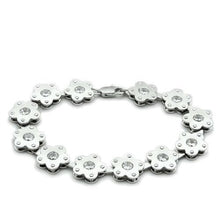 Load image into Gallery viewer, LO2019 - Matte Rhodium & Rhodium Brass Bracelet with AAA Grade CZ  in Clear
