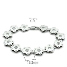 Load image into Gallery viewer, LO2019 - Matte Rhodium & Rhodium Brass Bracelet with AAA Grade CZ  in Clear