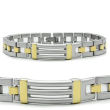 Load image into Gallery viewer, LO2030 - Matte Rhodium & Gold White Metal Bracelet with No Stone