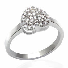 Load image into Gallery viewer, LO2056 - Rhodium Brass Ring with AAA Grade CZ  in Clear